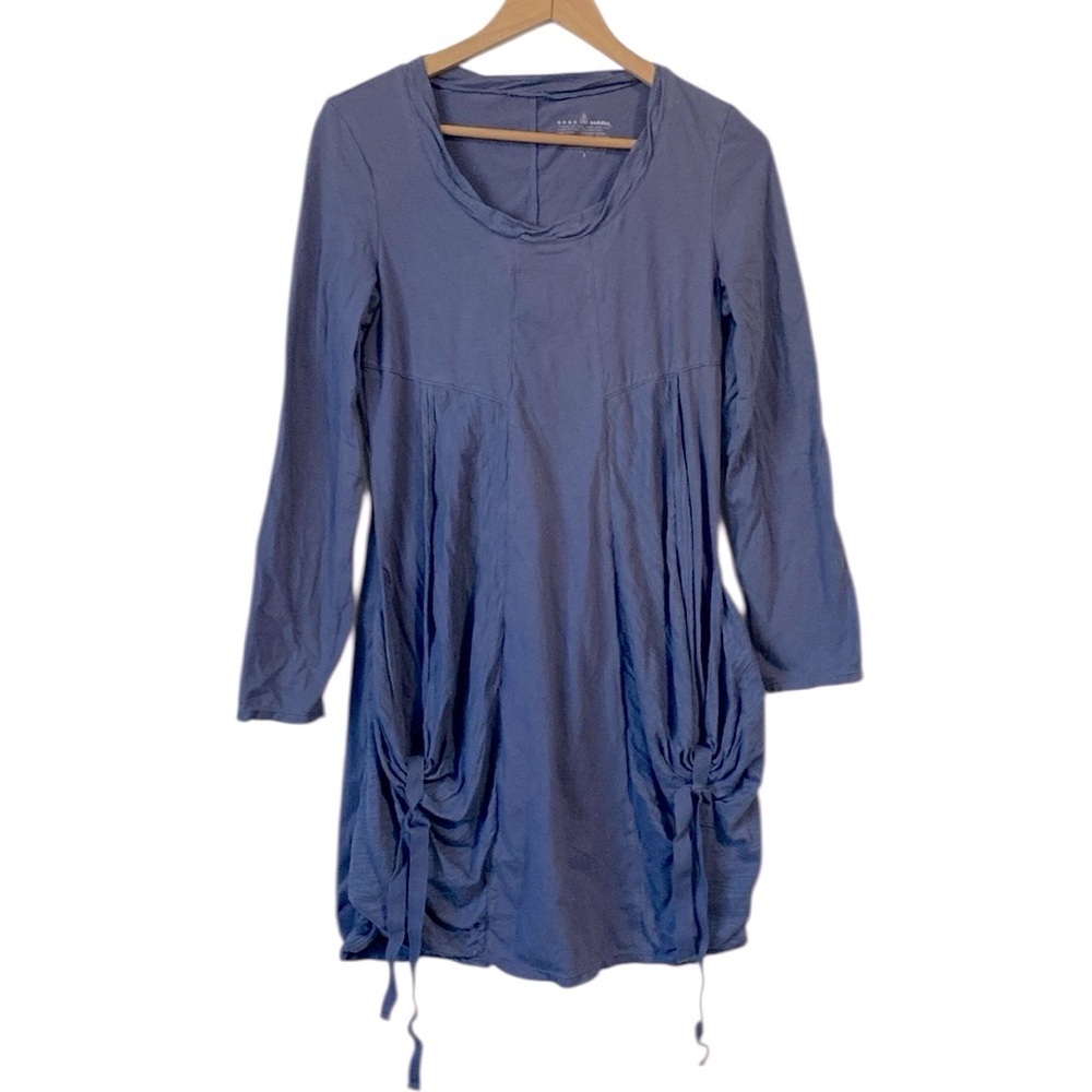 Neon Buddha long sleeve loose fit tunic dress size Small blue